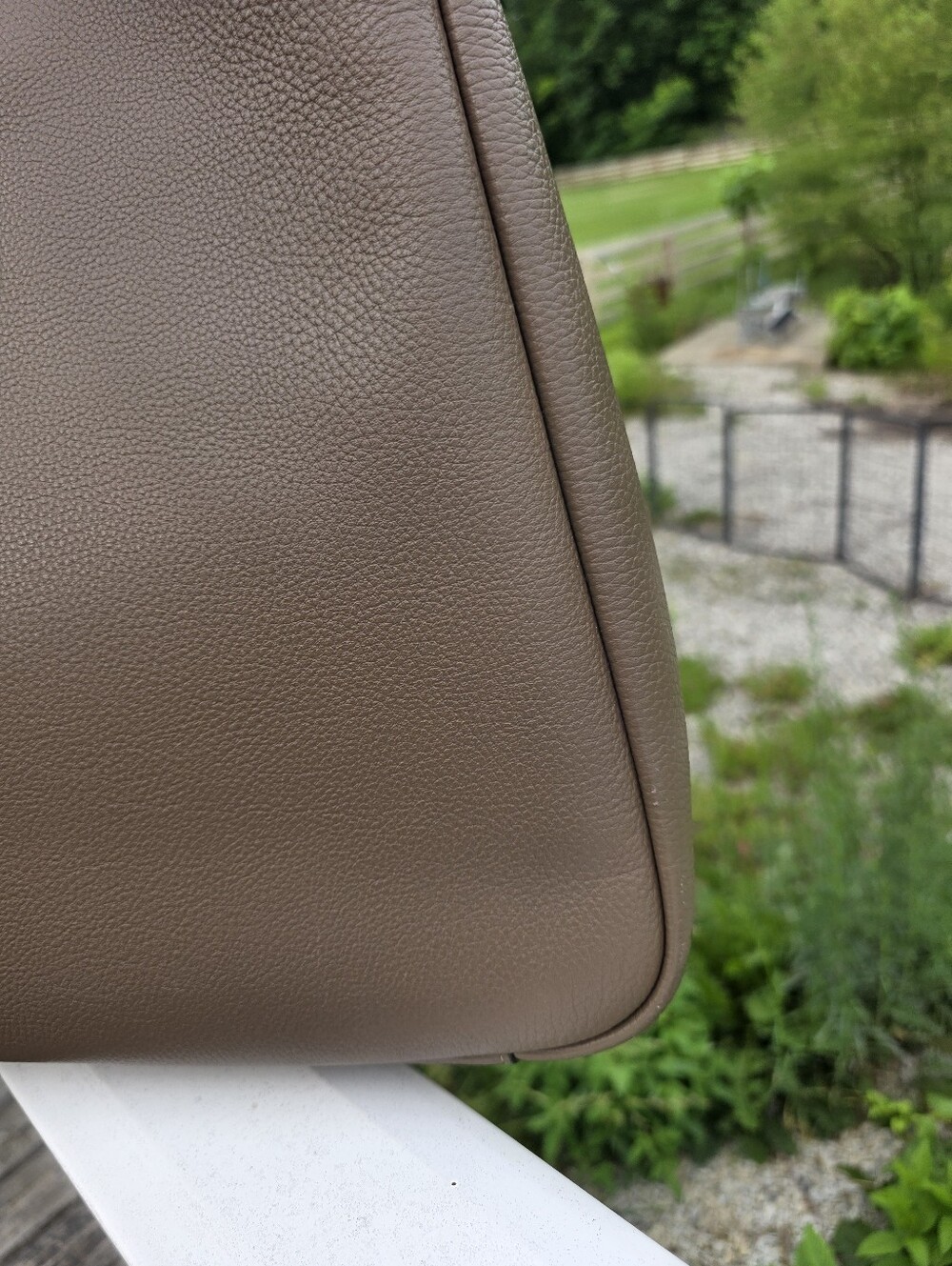 Coach Hadley Pebble Leather Large Shoulder Bag Gold Dark Stone Brown Purse Tote - Picture 11 of 15